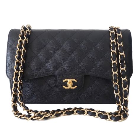 sac chanel classique cuir grainé noir|Sac Chanel classique femme .